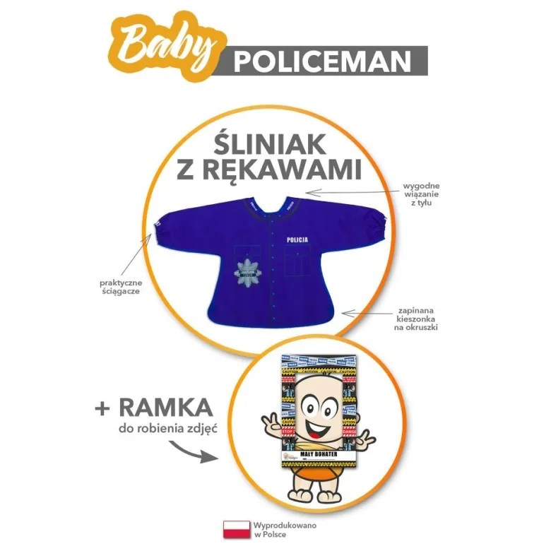 Baby Policeman (PL) - Śliniak z rękawami