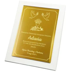 Biblia na Komunię w Ozdobnym Pudełku z Grawerem - Prezent na Komunię Pamiątka Pierwszej Komunii Świętej