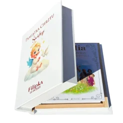 Biblia w Drewnianym Pudełku z Życzeniami Prezent na Chrzest - Pamiątka Chrztu Świętego