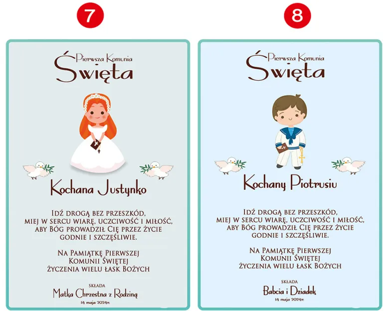Biblia z Życzeniami w Ozdobnym Kartoniku Prezent na Komunię - Pamiątka Pierwszej Komunii Świętej
