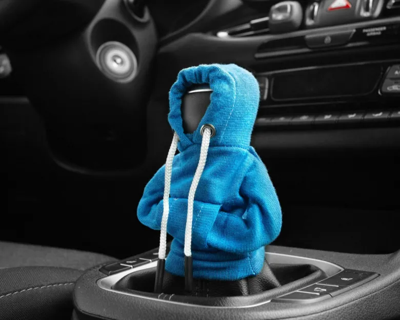 Bluza z kapturem na gałkę biegów - NIEBIESKA