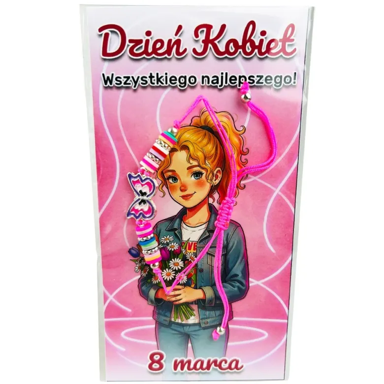 Bransoletka Motylek - prezent na Dzień Kobiet dla Dziewczynek do szkoły przedszkola