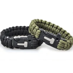Bransoletka paracord 3w1 ARMY GREEN survival