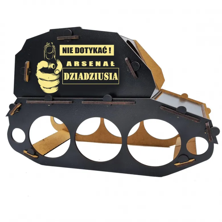 Czołg na piwo dla Dziadka "Nie dotykać arsenał Dziadziusia" - Prezent na Dzień Babci i Dziadka