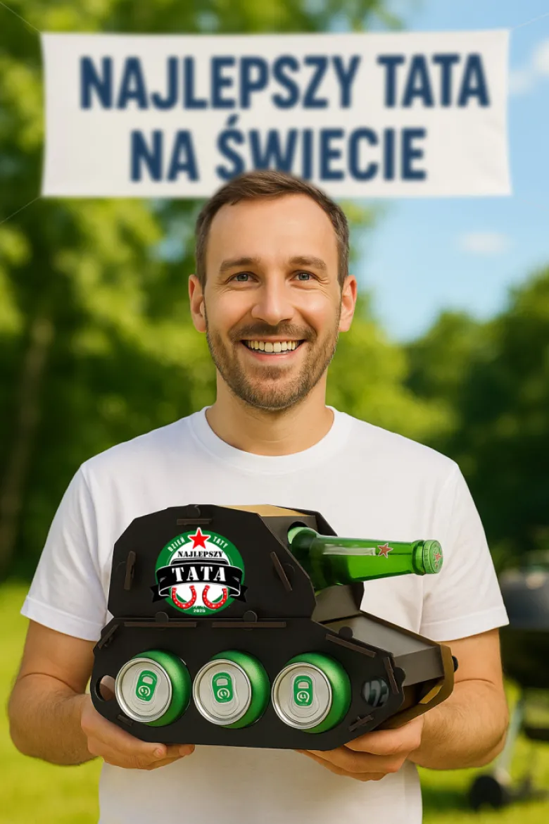 Czołg na Piwo z Nadrukiem dla Taty - Prezent na Dzień Ojca Urodziny Święta