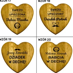 Dębowa Deska do Krojenia Serce - prezent dla żony mamy babci na Święta Urodziny