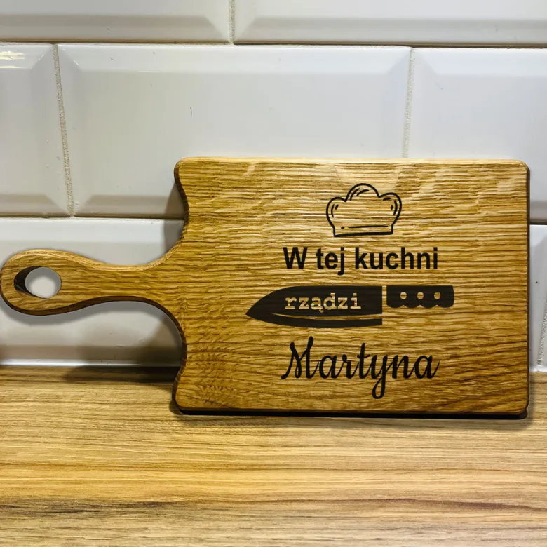 Dębowa Deska do Krojenia z grawerem - prezent dla mamy babci żony na Święta Urodziny