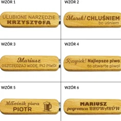 Drewniany Otwieracz do Piwa z Grawerem - prezent dla faceta męża taty brata