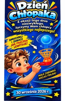 Fajka Dmuchajka z Piłką + Życzenia - Śmieszny Prezent na Dzień Chłopaka Przedszkole Szkoła