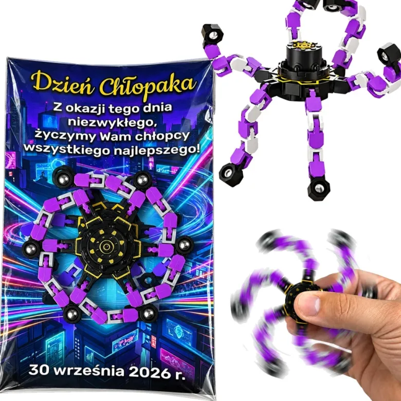 Fidget Spinner Robot do Składania - Prezent na Dzień Chłopaka Szkoła Przedszkole