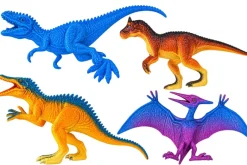 Figurki Dinozaurów 4 szt. + Życzenia - Prezent na Dzień Chłopaka do Przedszkola Szkoły