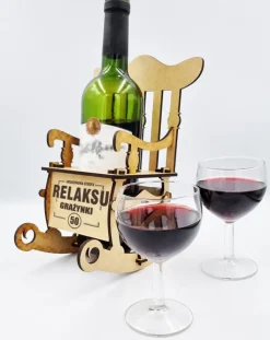 Fotel Bujany na Wino z grawerem + kieliszki