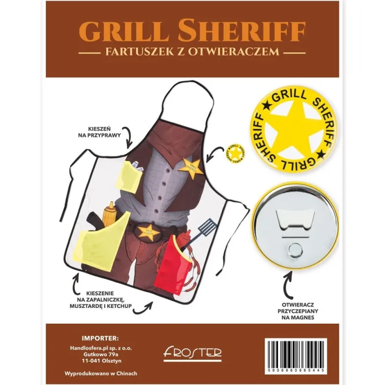 Grill Sheriff - fartuszek z otwieraczem