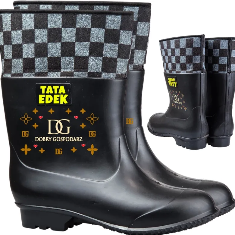 Gumofilce z Personalizowanym Nadrukiem dla Taty - Śmieszny Prezent dla Taty Rolnika na Dzień Ojca Gumowce Kalosze Gumiaki