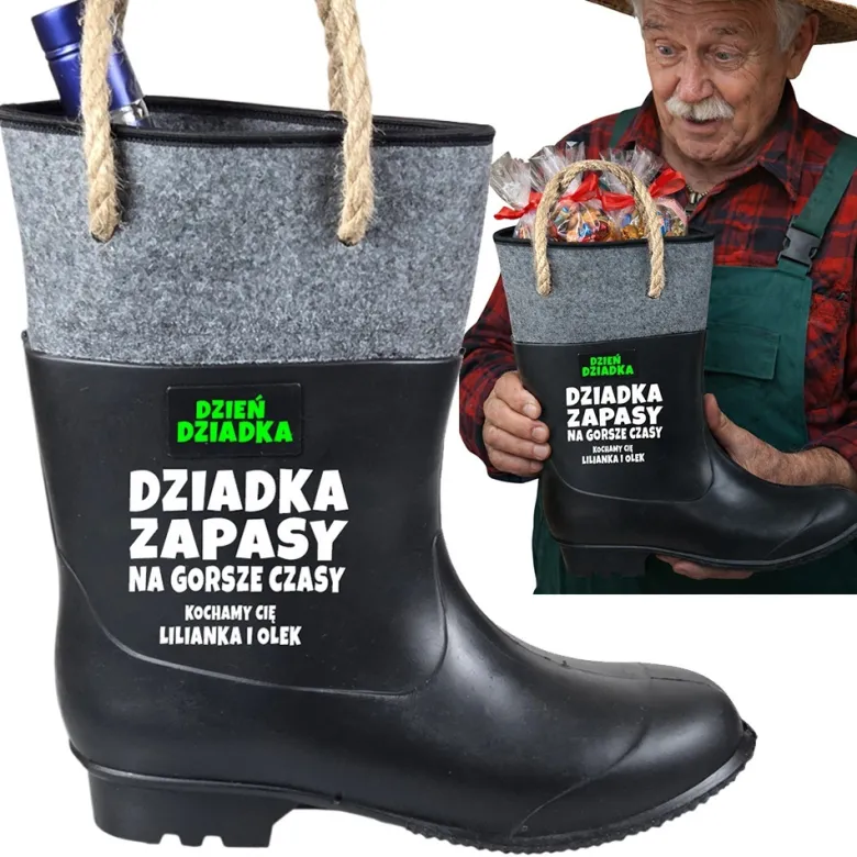 Gumofilc na Flaszkę Słodycze dla Dziadka - Śmieszny Prezent na Dzień Babci i Dziadka