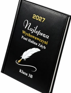 Kalendarz dla Wychowawcy Nauczyciela Czarny - Prezent Upominek na Dzień Nauczyciela