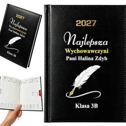 Kalendarz dla Wychowawcy Nauczyciela Czarny - Prezent Upominek na Dzień Nauczyciela