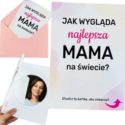 Kartka dla Mamy z Lustrem Jak Wygląda Najlepsza Mama - Prezent dla Mamy na Dzień Matki Urodziny Święta