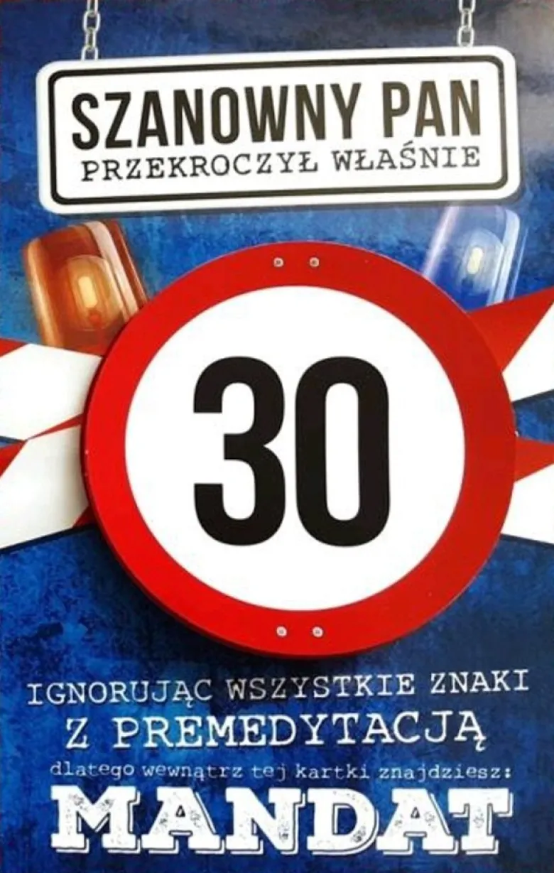 Kartka na urodziny Z MANDATEM dla faceta