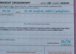 Kartka na urodziny Z MANDATEM dla kobiety