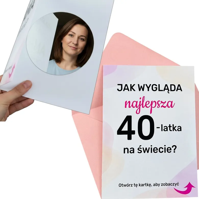 Kartka Urodzinowa z Lustrem - Prezent na 18 40 50 60 Urodziny dla Kobiety Dziewczyny Przyjaciółki