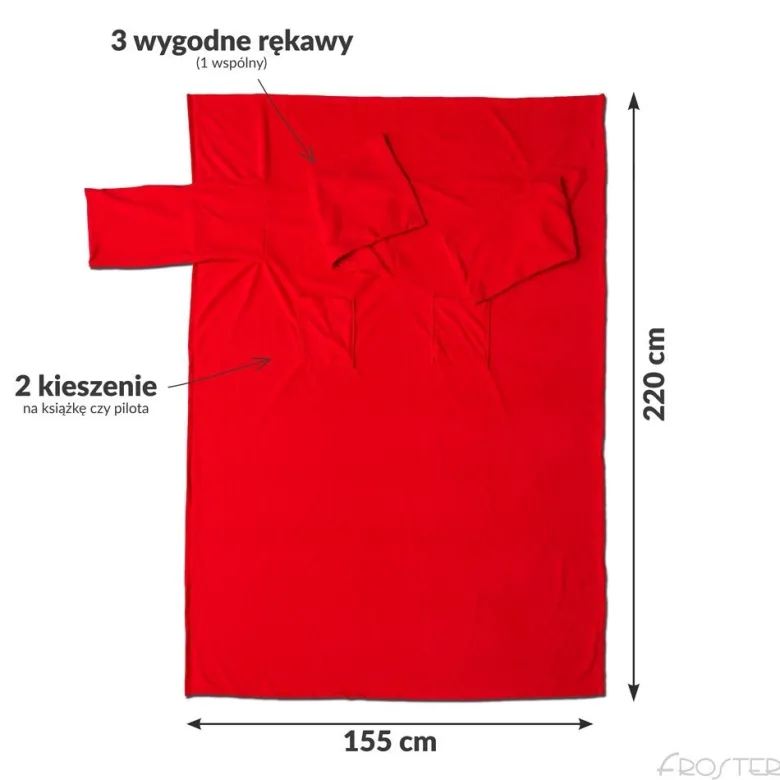 Kocyko-szlafrok dla Pary CZERWONY