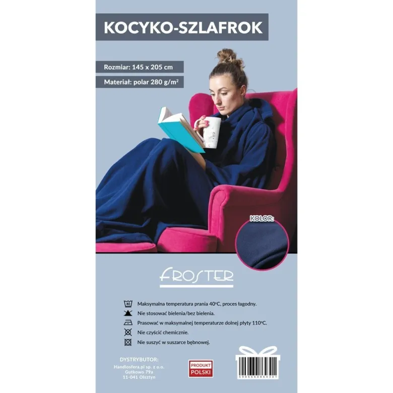 Kocyko-szlafrok - Granatowy