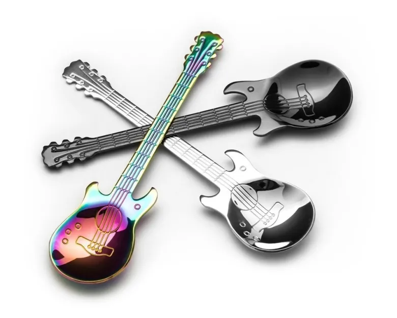Kolorowe muzyczne łyżeczki - prezent dla gitarzysty muzyka