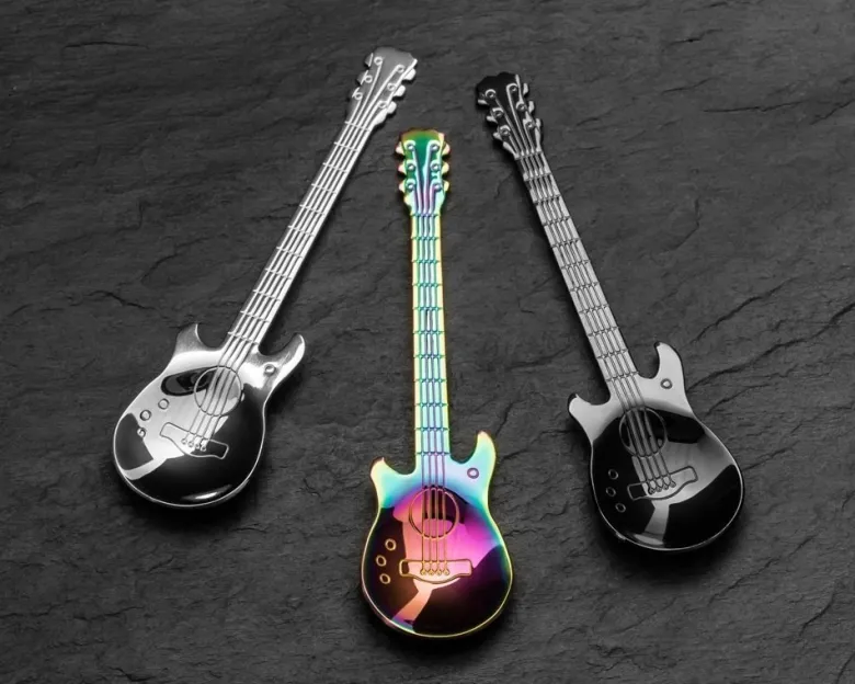 Kolorowe muzyczne łyżeczki - prezent dla gitarzysty muzyka