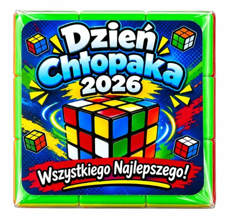 Kostka Logiczna Układanka + Życzenia - Prezent na Dzień Chłopaka Szkoła Przedszkole dla Chłopca Kolegi z Klasy