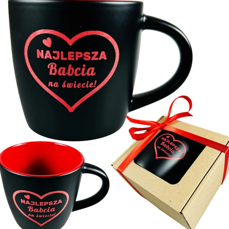 Kubek Ceramiczny z Grawerem dla Babci - Prezent na Dzień Babci i Dziadka Święta