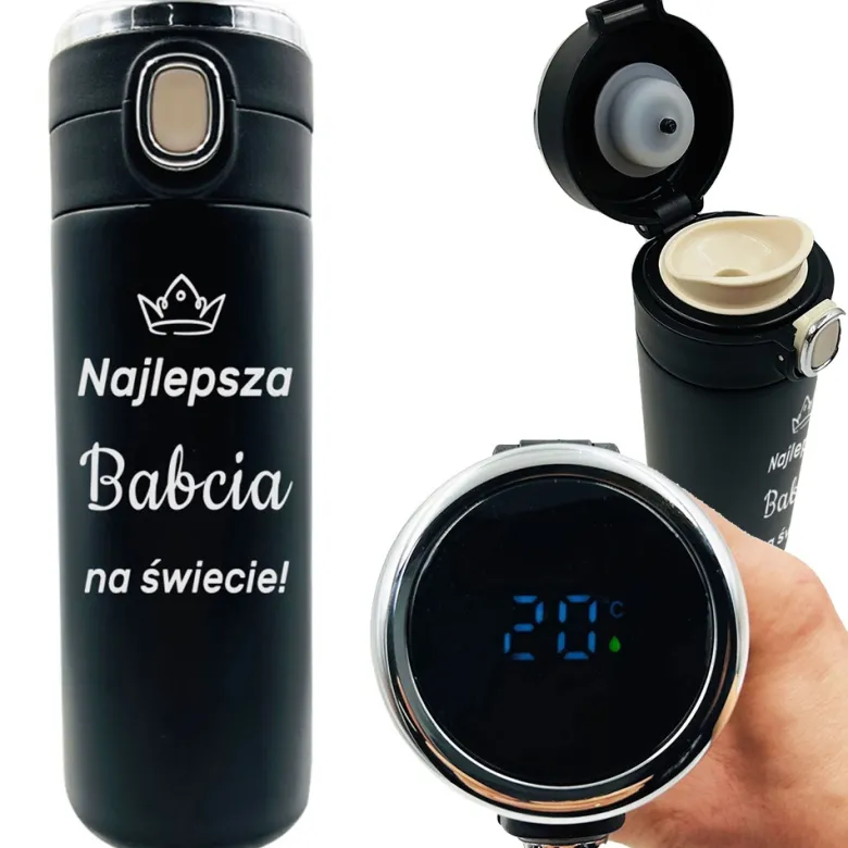 Kubek Termiczny z Grawerem dla Babci - prezent na Dzień Babci i Dziadka Święta Urodziny