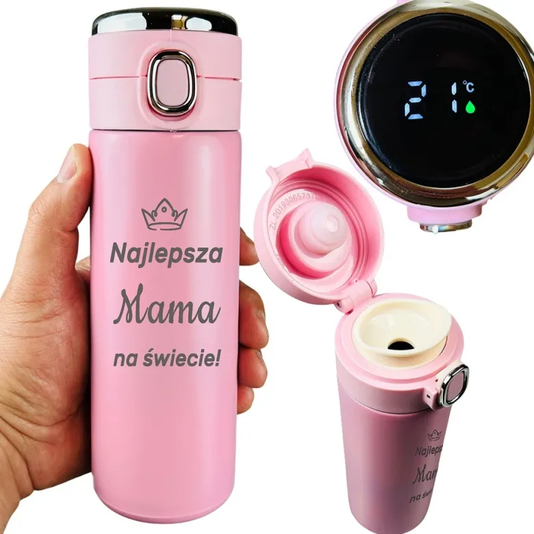 Kubek Termiczny z Grawerem Najlepsza Mama - Prezent dla Mamy na Dzień Matki Święta Urodziny
