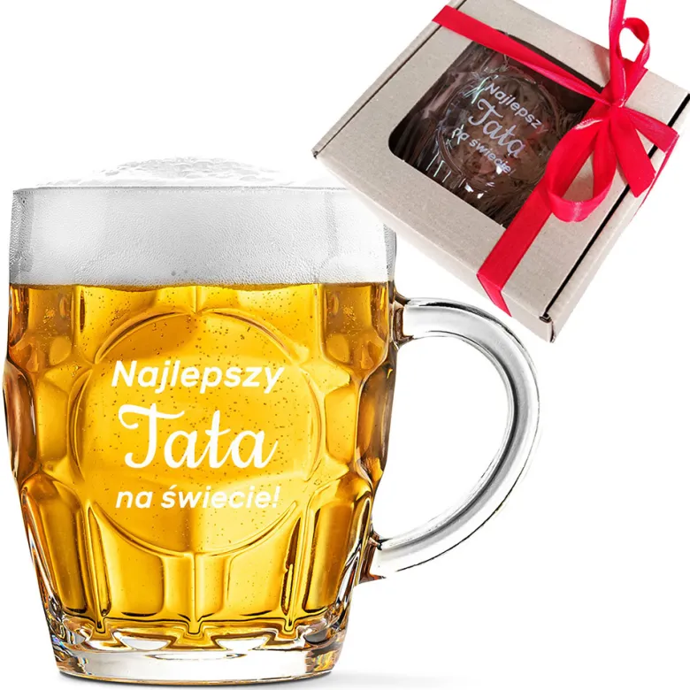 Kufel do piwa dla Taty z grawerem - prezent na Dzień Ojca Święta Urodziny