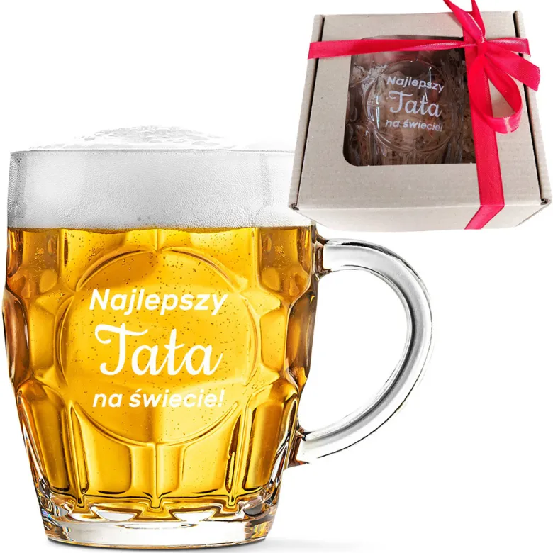 Kufel do piwa dla Taty z grawerem - prezent na Dzień Ojca Święta Urodziny