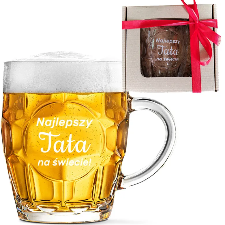 Kufel do piwa dla Taty z grawerem - prezent na Dzień Ojca Święta Urodziny