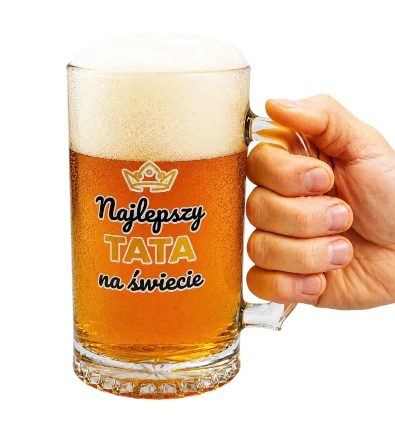 Kufel do Piwa Najlepszy TATA na świecie - Prezent dla Taty na Dzień Ojca Święta Urodziny