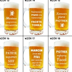 Kufel do Piwa z Grawerem - prezent dla faceta męża chłopaka taty mężczyzny dziadka na święta urodziny