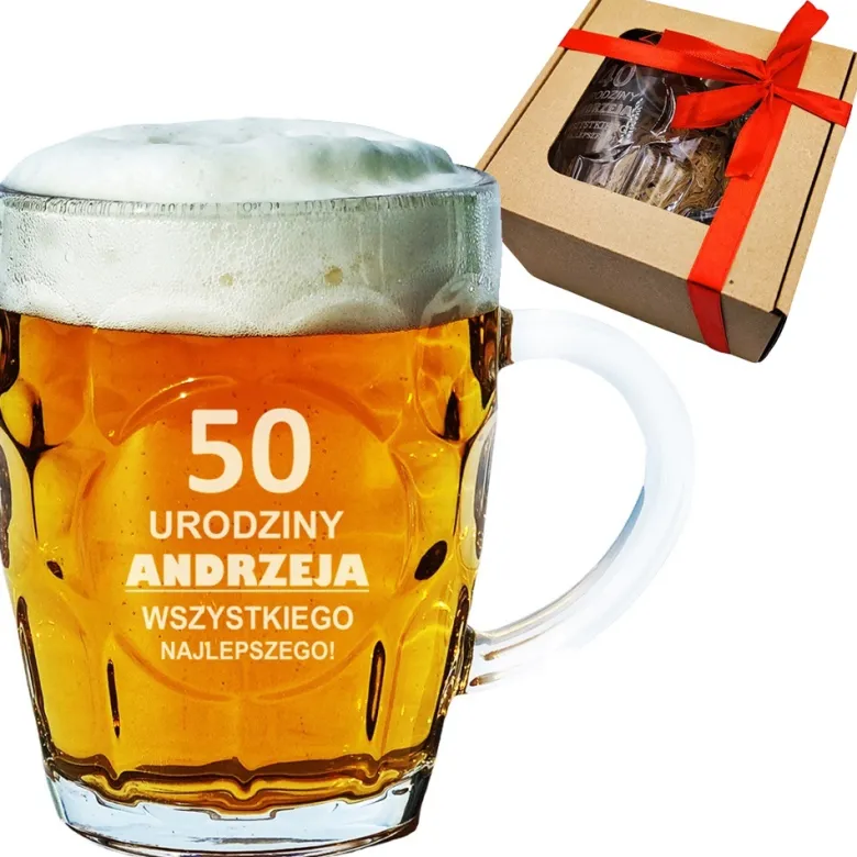 Kufel do Piwa z Grawerem - prezent dla faceta mężczyzny na urodziny święta