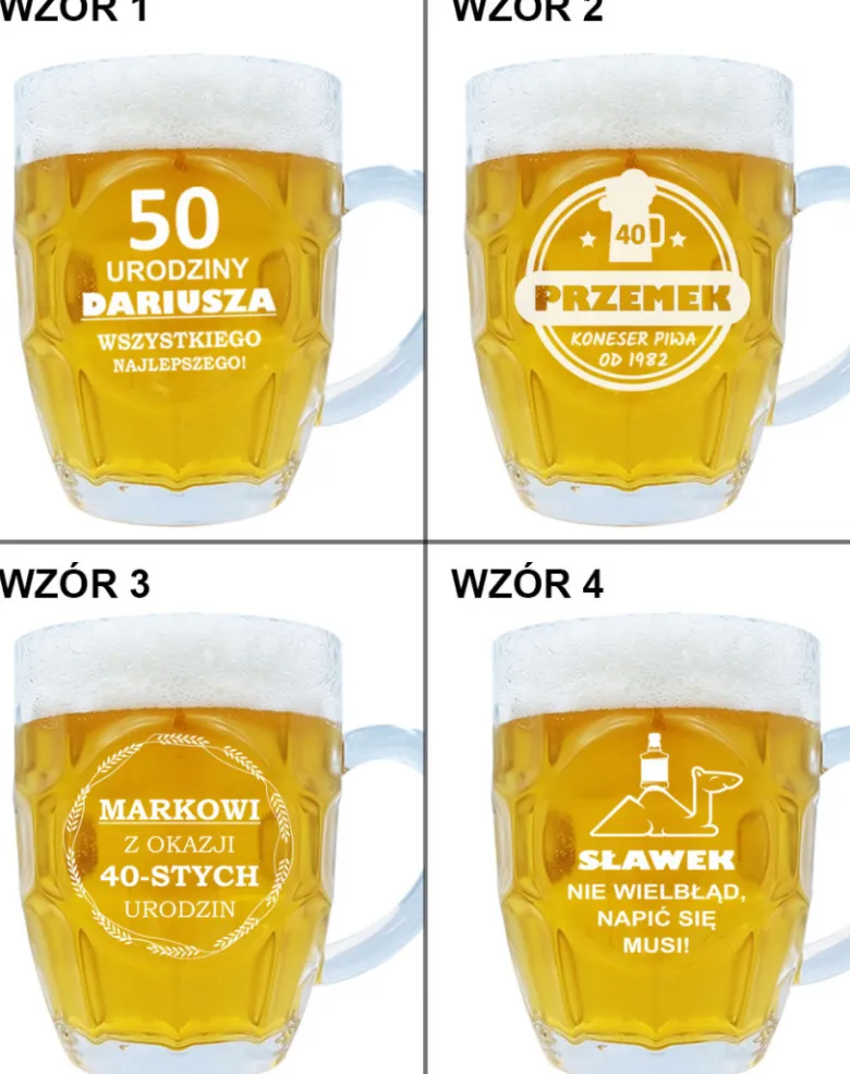 Kufel do Piwa z Grawerem - prezent dla faceta mężczyzny na urodziny święta