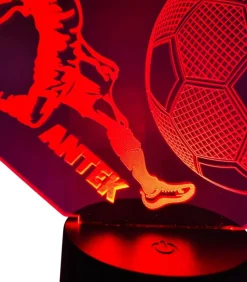 Lampka Piłka Piłkarza z Imieniem - Prezent dla Chłopca 4 5 6 7 8 9 10 11 12 13 14 lat Dziecka na Urodziny Święta