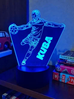 Lampka Piłka Piłkarza z Imieniem - Prezent dla Chłopca 4 5 6 7 8 9 10 11 12 13 14 lat Dziecka na Urodziny Święta