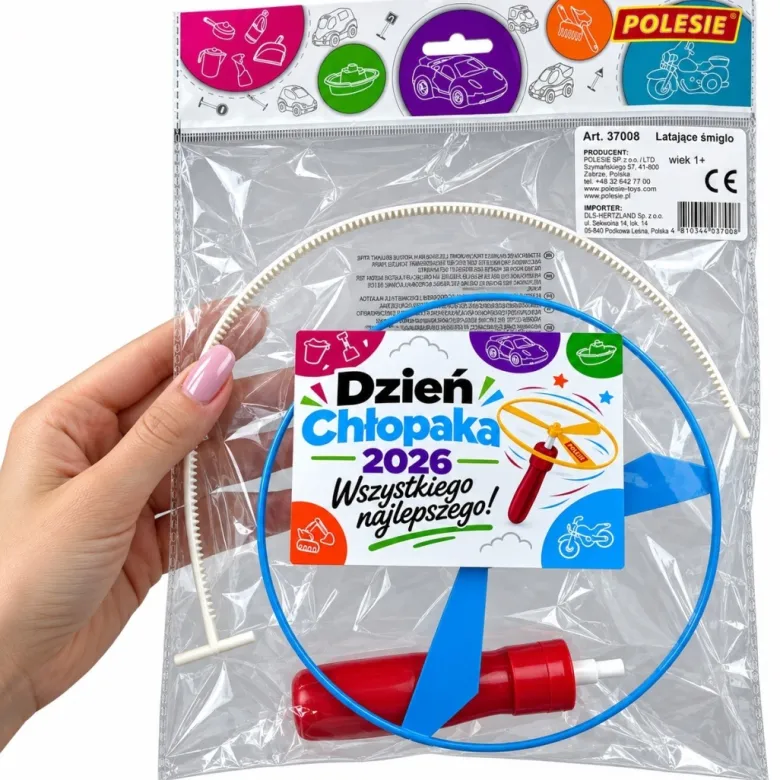 Latające Śmigło Talerz + Życzenia - Prezent na Dzień Chłopaka do Szkoły Przedszkola Klasy