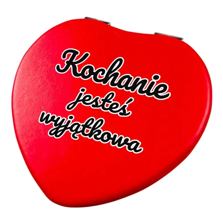 Lusterko Kieszonkowe w Kształcie Serca - Prezent dla Żony Dziewczyny Niej na Walentynki Rocznicę Ślubu