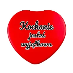 Lusterko Kieszonkowe w Kształcie Serca - Prezent dla Żony Dziewczyny Niej na Walentynki Rocznicę Ślubu