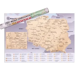 Mapa Odkrywcy - Polska - ulepszona zdrapka