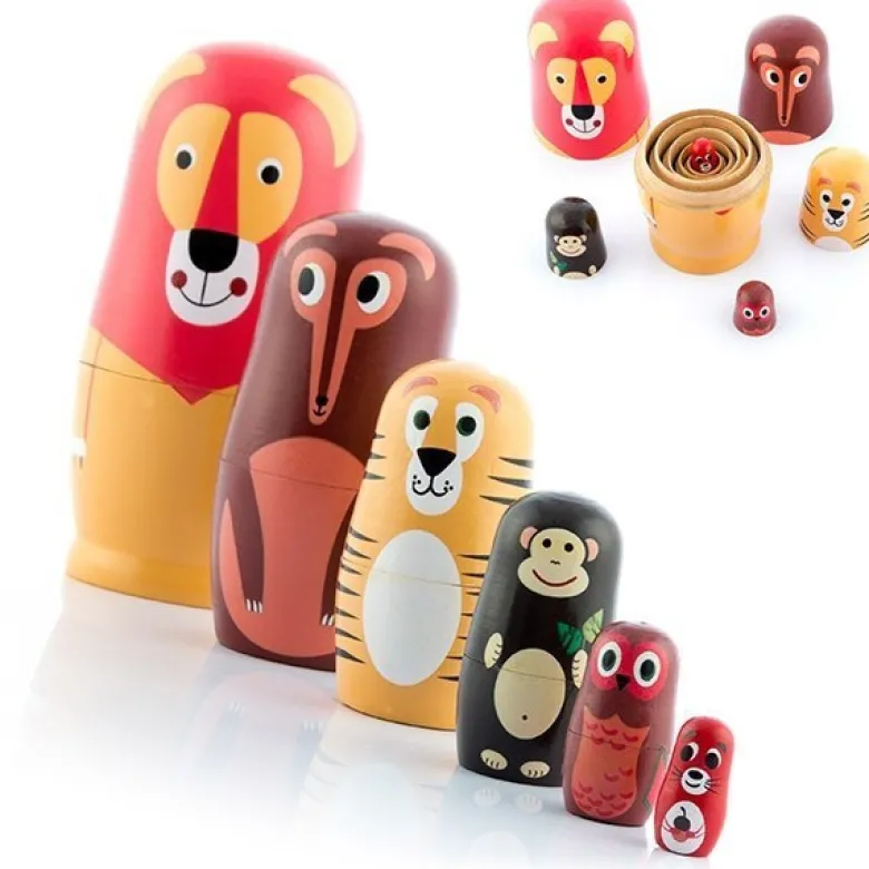 Matrioszka Drewniana Zwierzęta Funimals