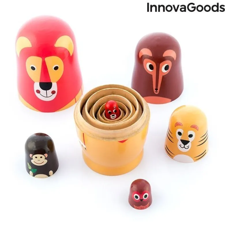 Matrioszka Drewniana Zwierzęta Funimals