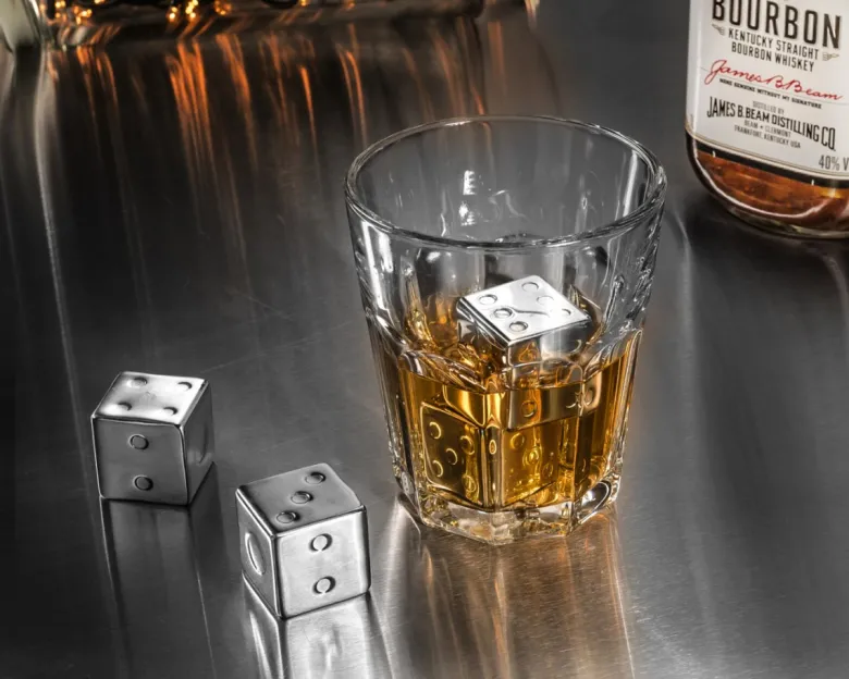 Metalowe KOŚCI DO GRY do drinków