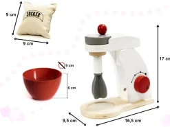 Mikser robot kuchenny drewniany + akcesoria biały